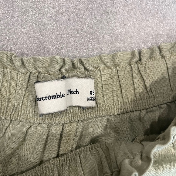 ❤️2/$30❤️[XS]Abercrombie&Fitch Linen Blend Pants Wide Leg Light Green Ankle - Picture 5 of 6